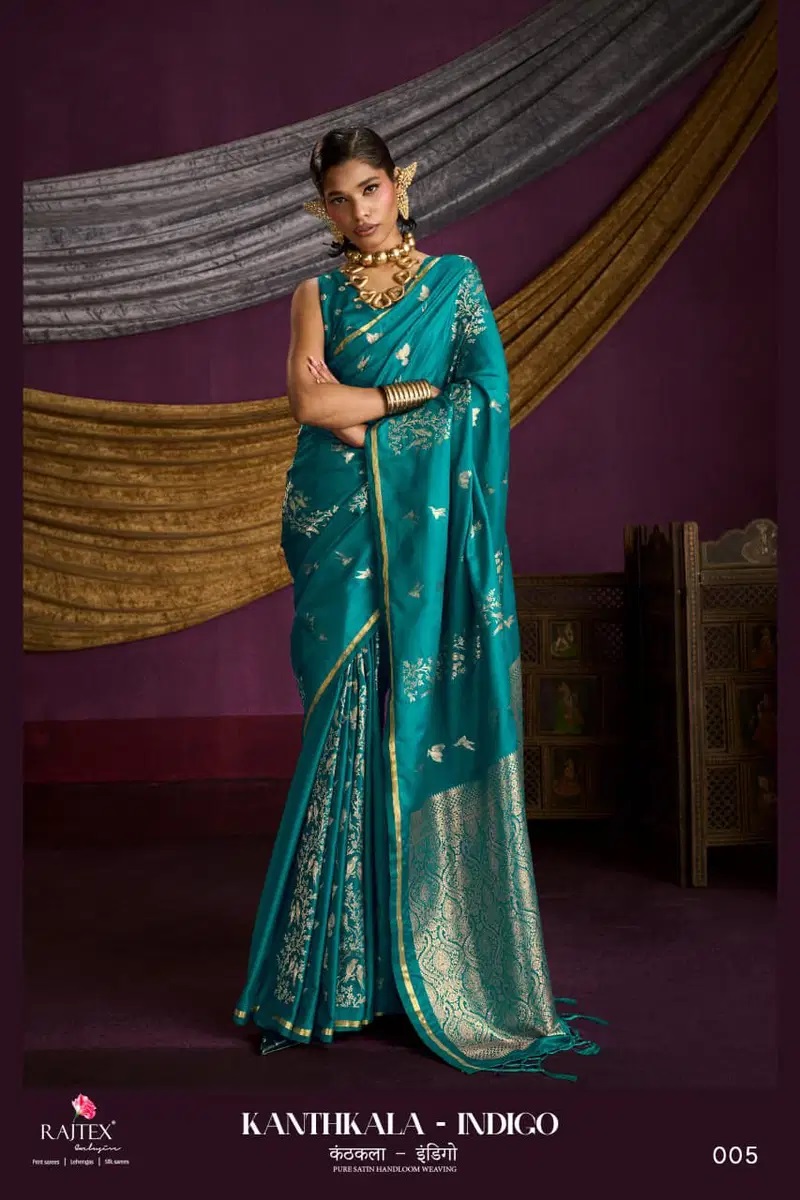 Rajtex Kanthkala Indigo Drape Elegance Silk Saree Collection