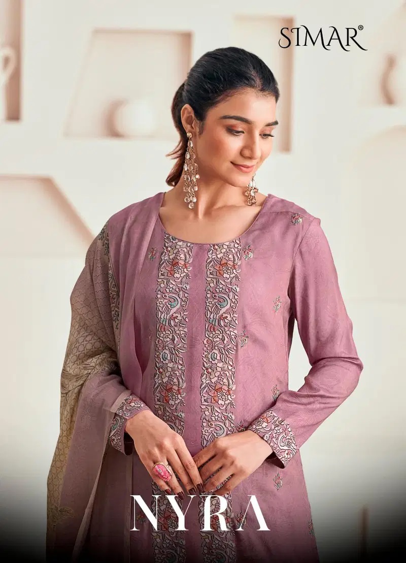 Glossy Simar Nyra Muslin Designer Salwar Kameez Online in India