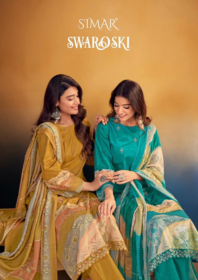 Glossy Simar Swaroski Lawn Cotton Salwar Kameez Collection