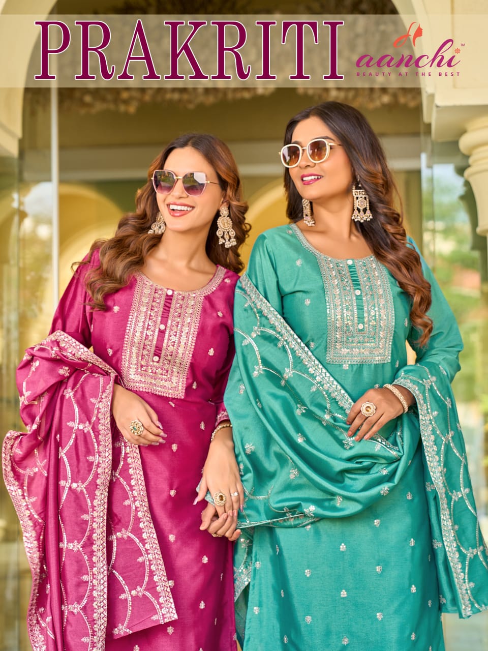 Aanchi Prakriti Designer Kurti With Bottom Dupatta Collection