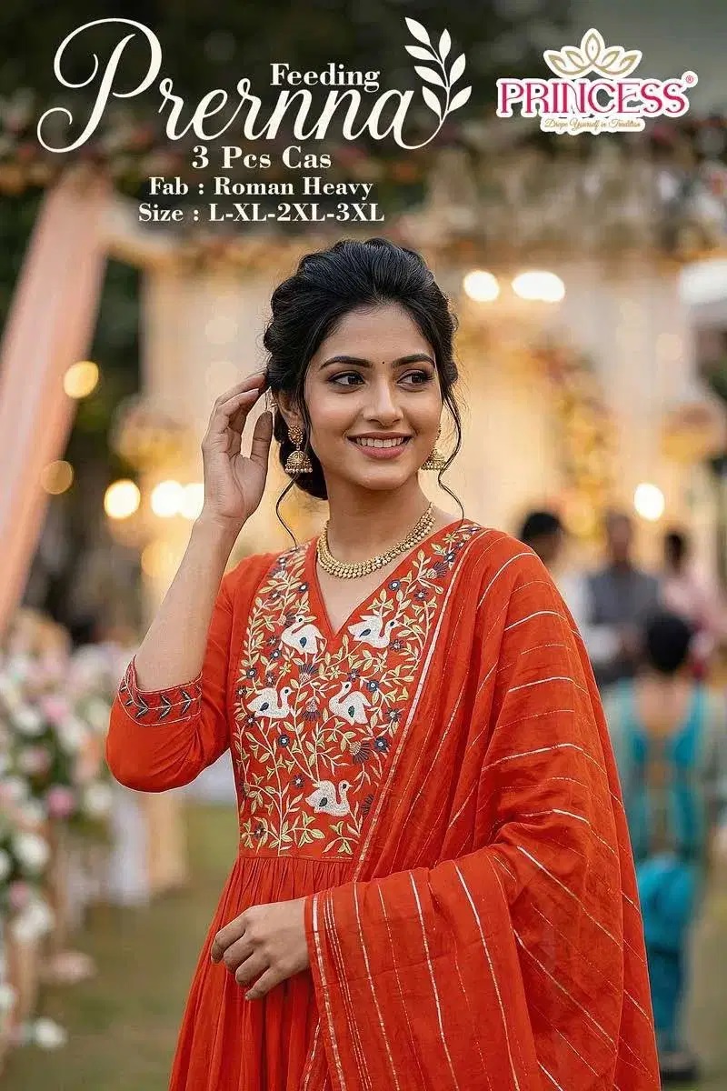 Princess Prernna Roman Silk Feeding Kurti Set Collection