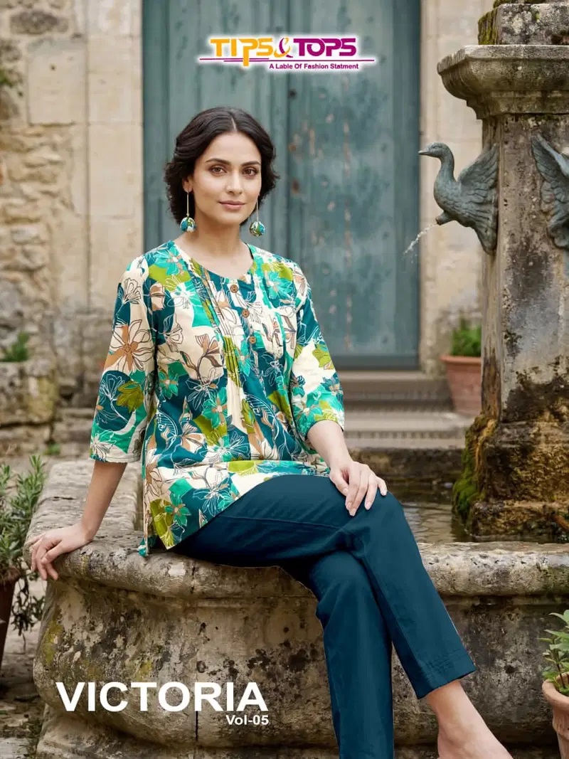 Tips And Tops Victoria Vol 5 Printed Ladies Short Top
