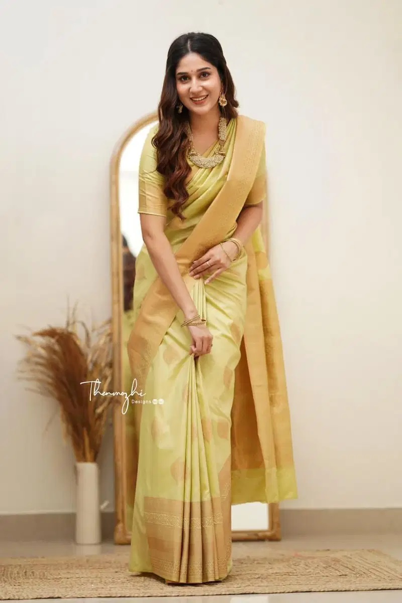 Soft Silk 6015 Jacquard Lichi Silk Saree Collection
