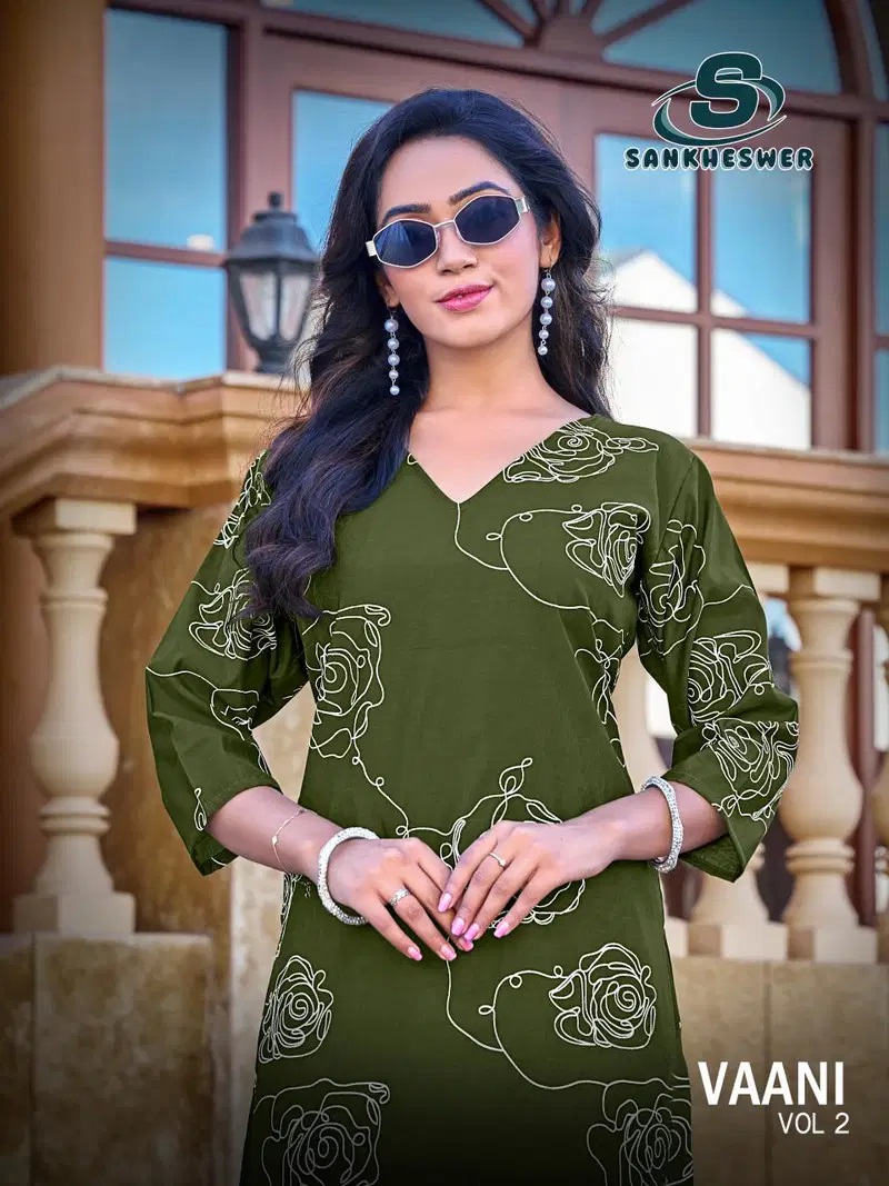 Sankheswer Vaani Vol 1 Roman Silk Printed Kurti With Bottom