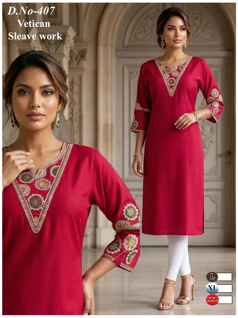 Fancy Vatican 01 Designer Cotton Kurti Collection