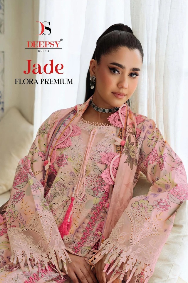 Deepsy Jade Flora Premium Embroidered Suits Chiffon Dupatta
