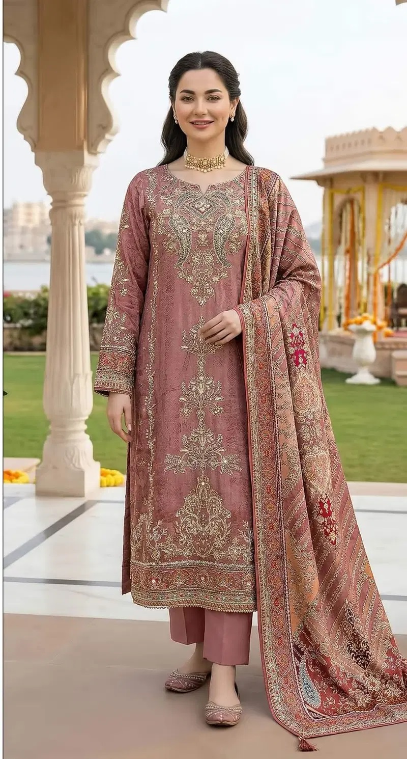 Shree Kt 335 Viscose Muslin Embroidered Salwar Kameez