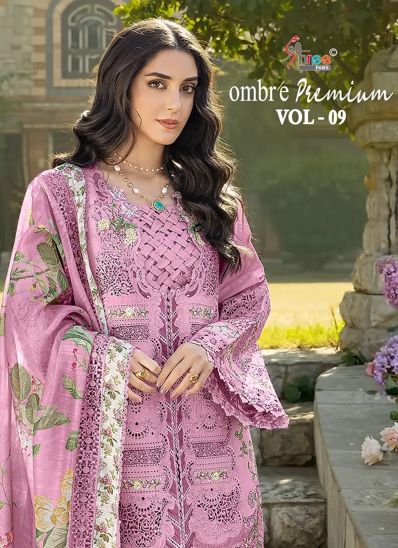 Shree Ombre Premium Vol 9 Cotton Pakistani Suits Kota Doriya Dupatta