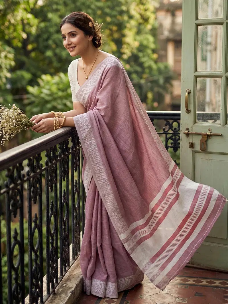 Ast Linen Looms Vol 2 Linen Cotton Saree Collection