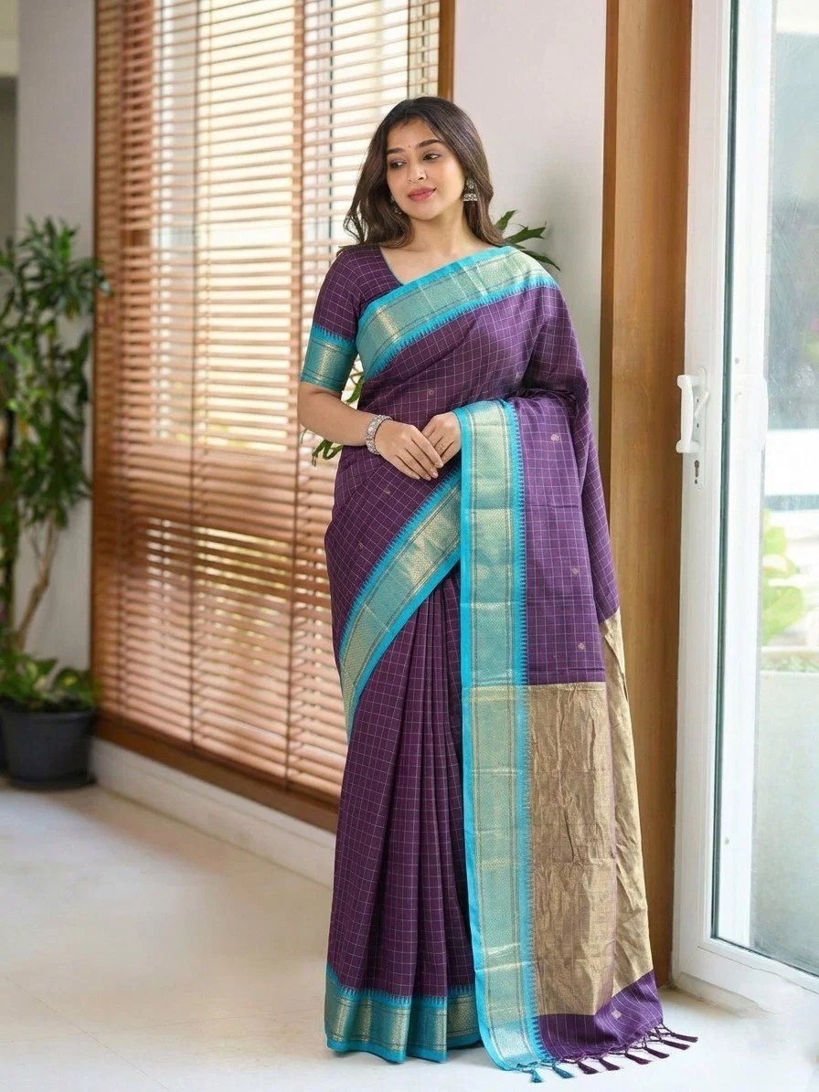 Aab Checks Vol 1 Soft Silk Minawork Saree Collection