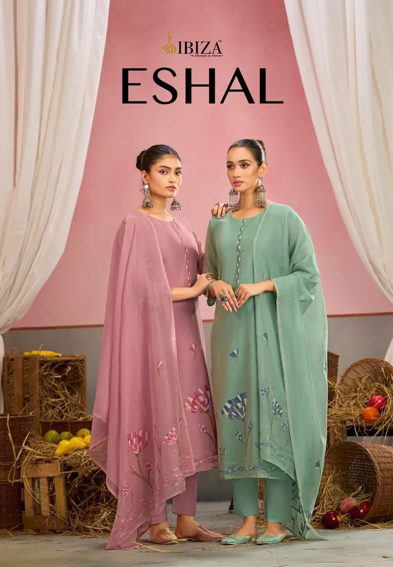 Ibiza Eshal Linen Cotton Embroidery Salwar Kameez