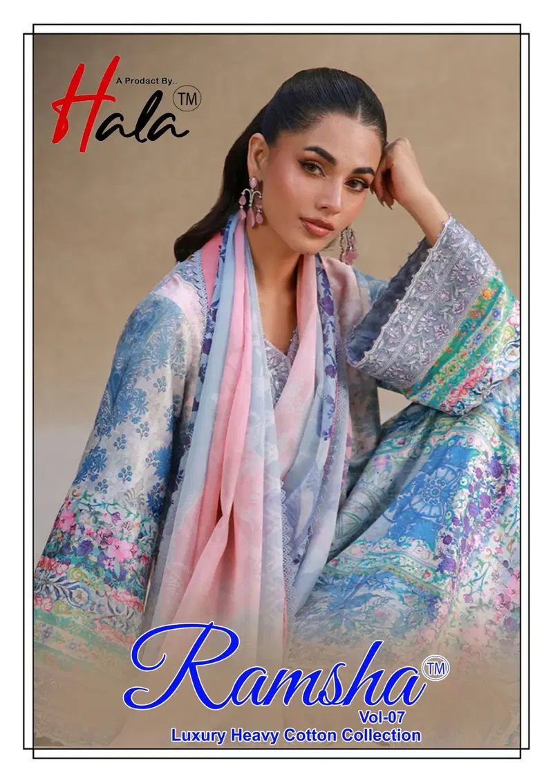 Hala Ramsha Vol 7 Cotton Printed Pakistani Dress Material