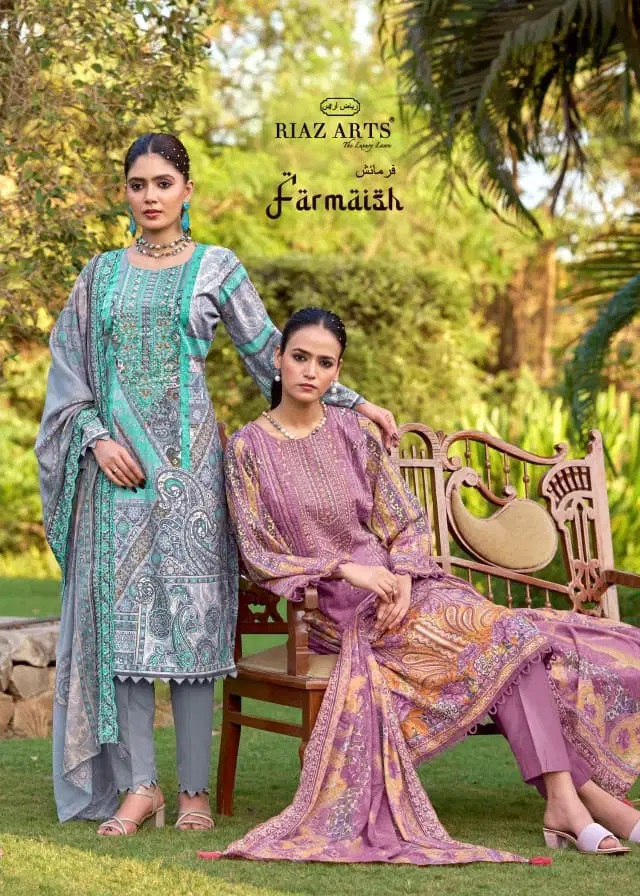 Riaz Arts Bin Saeed Farmaish Vol 2 Cotton Dress Material Collection