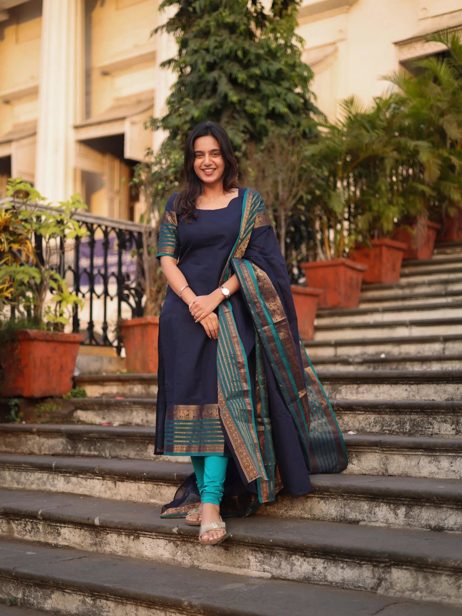 Sa Kajal Kanchi Cotton Kurti With Dupatta