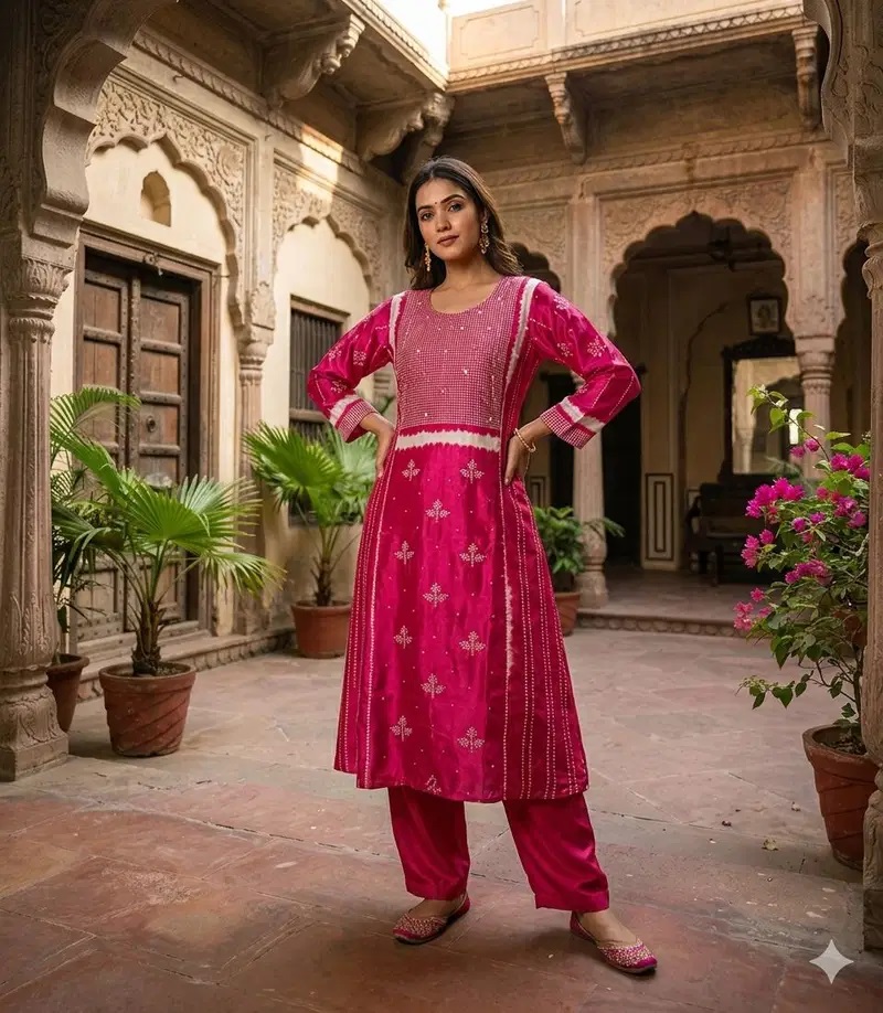 Naisha K 928 Gaji Silk Festival Kurti With Bottom Collection