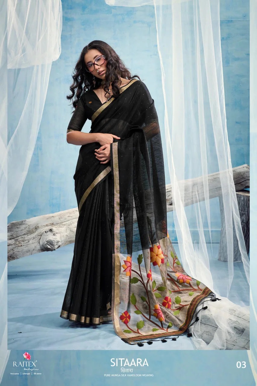 Rajtex Sitaara Munga Silk Handloom Saree