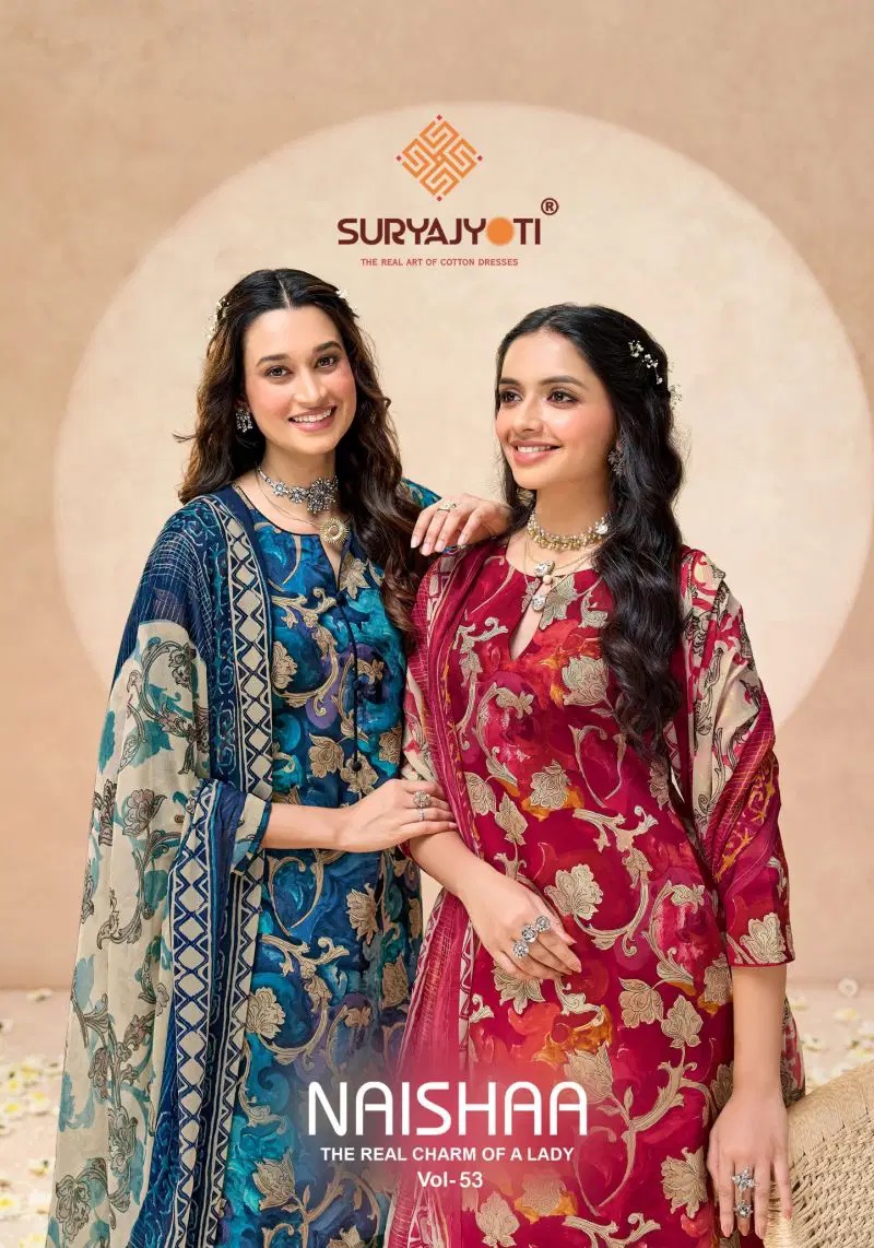 Suryajyoti Naisha Vol 53 Printed Dress Material Collection