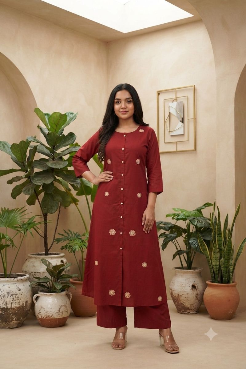 Naisha K 1223 Cotton Embroidered Kurti WIth Bottom Collection