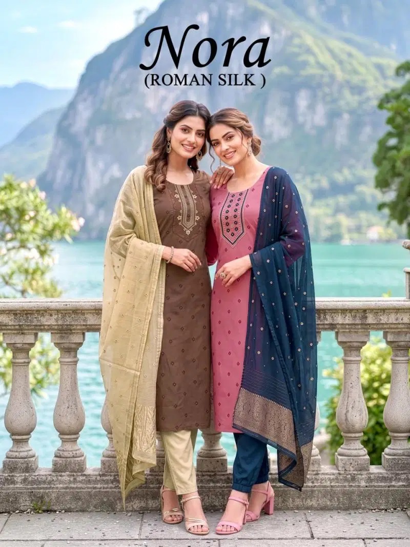 Nora Vol 2 Roman Silk Embroidered Kurti Set Online In At Best Price