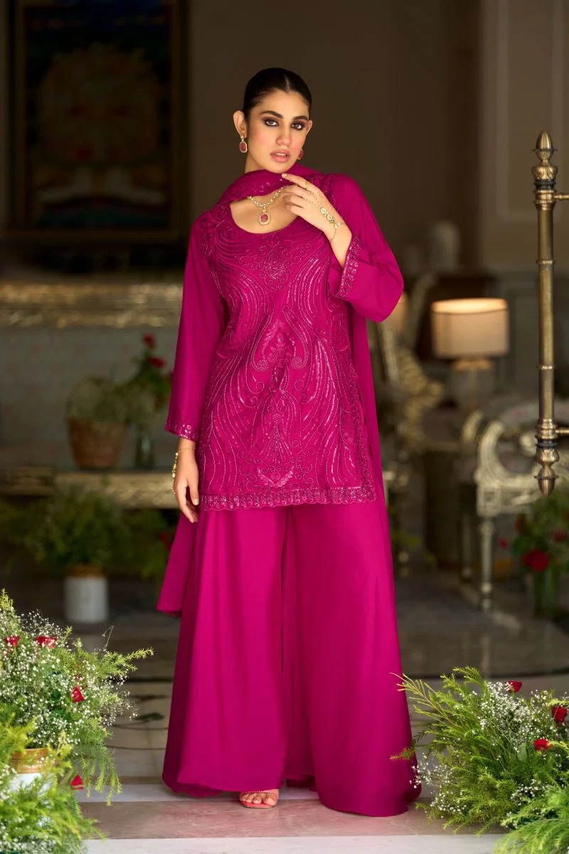 Zaveri D 50002 Chinon Party Wear Designer Salwar Palazzo Set