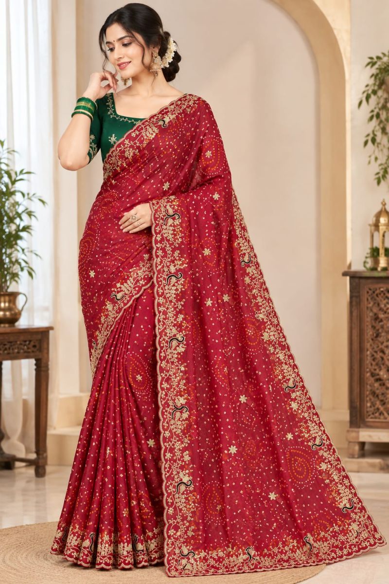 Sw Morpankh Vol 1 Bandhani Printed Designer Saree Collection