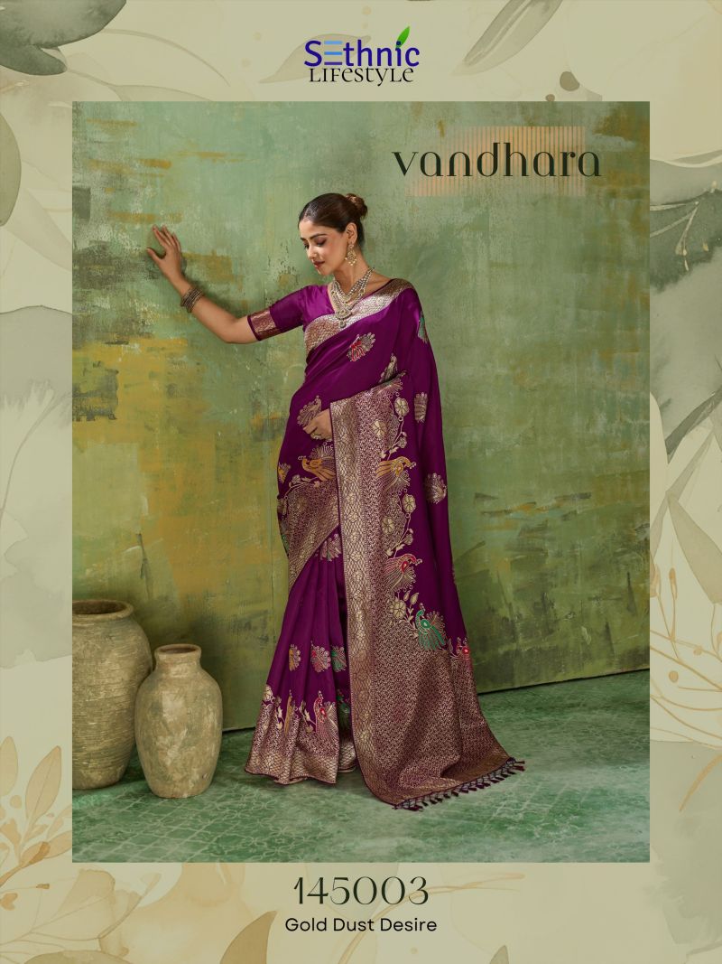 Sethnic Vandhara Banarasi Meenakari Work Saree Collection