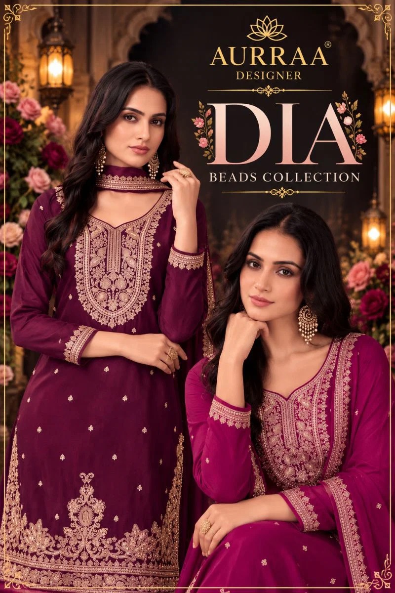 Aurraa Dia Chinon Beads Work Salwar Kameez Collection