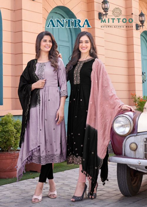 Mittoo Antra Rayon Kurti With Bottom Dupatta Collection