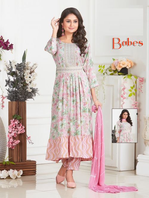 Manjeera Babes Capsule Stylish Printed Kurti Bottom With Dupatta