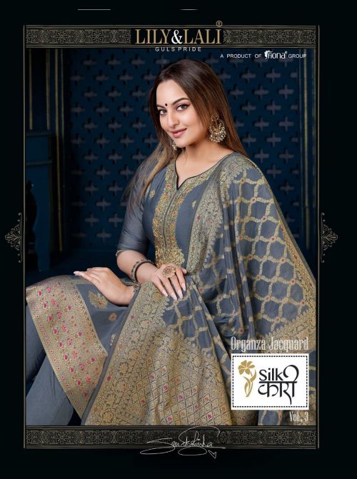 Lily And Lali Silk Kari Vol 3 Designer Silk Kurti Pant With Dupatta