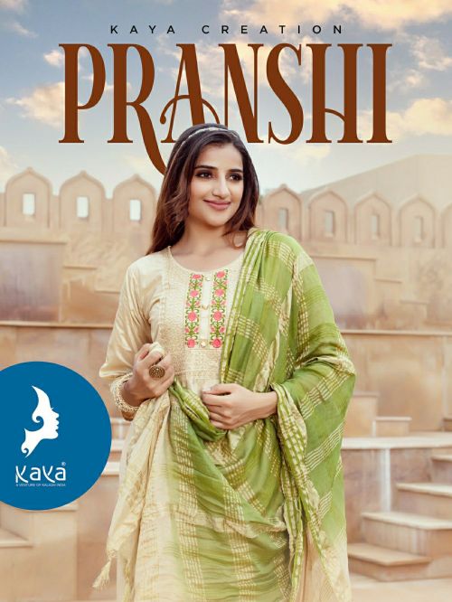 Kaya Pranshi Fancy Chanderi Silk Designer Kurti Bottom With Dupatta
