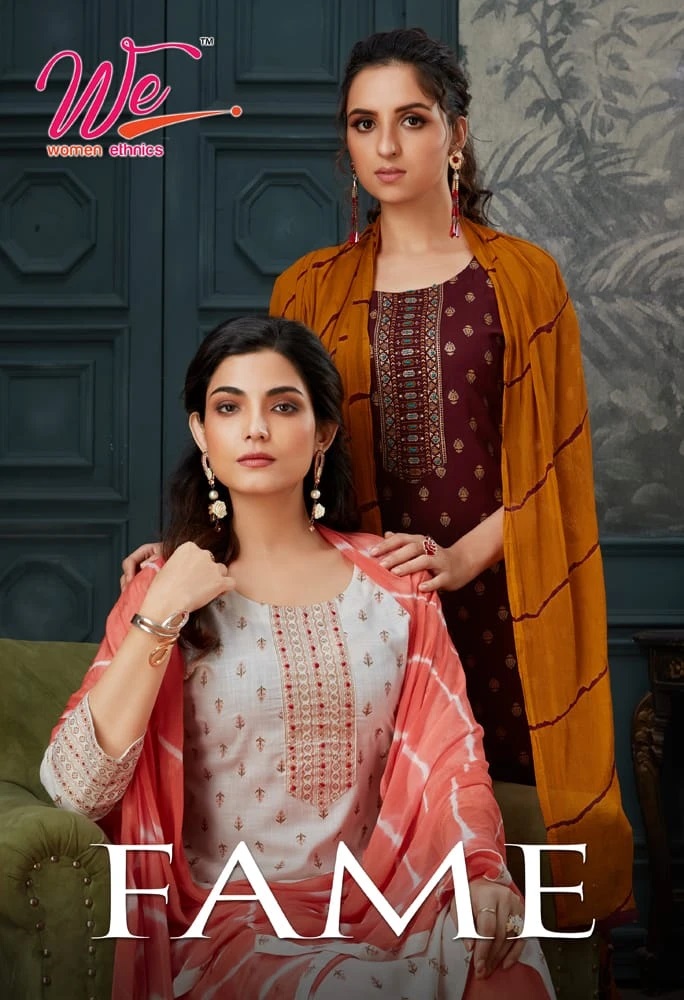 We Fame Heavy Rayon Designer Kurti Pant With Dupatta Set