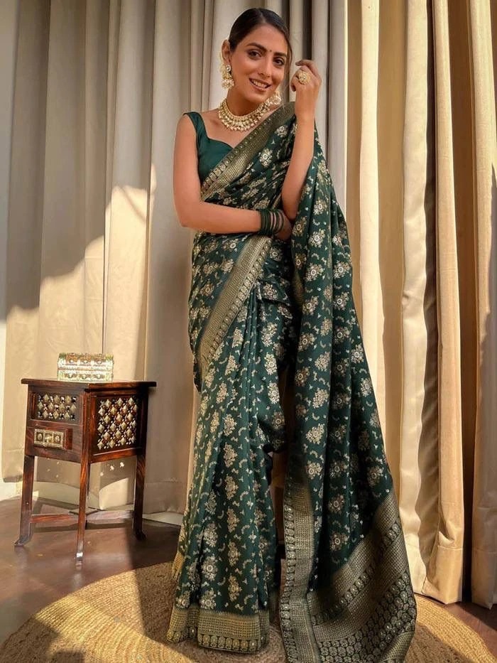 Aab Kashmiri Banarasi Lichi Silk Saree Collection