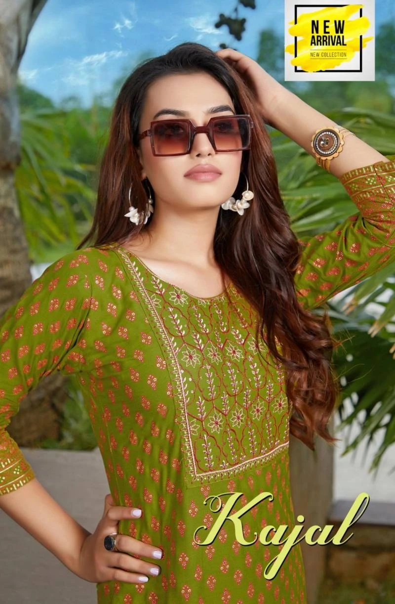 Golden Kajal Rayon Daily Wear Kurti Collection