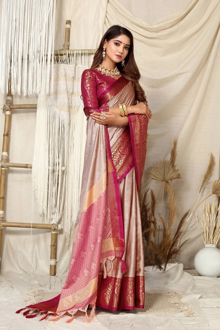Rubina 2 Rich Pallu Banarasi Lichi Silk Saree Collection