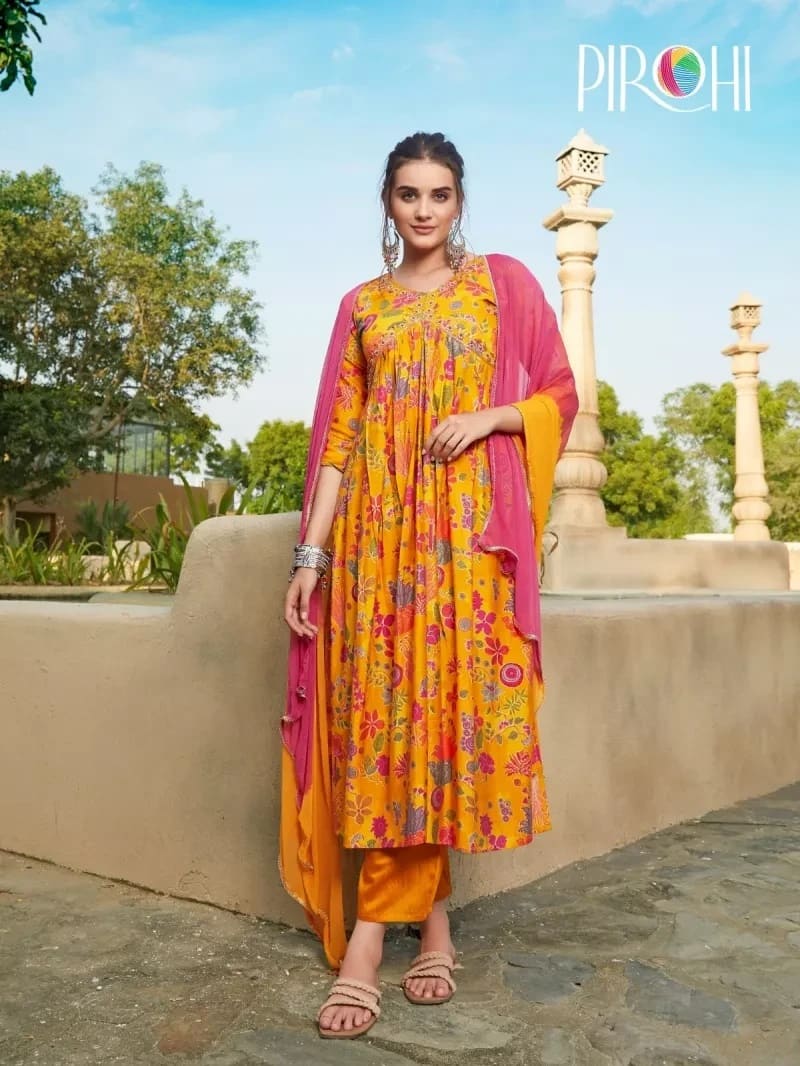 Pirohi Heeriya Vol 2 Alia Cut Kurti Pant With Dupatta Collection