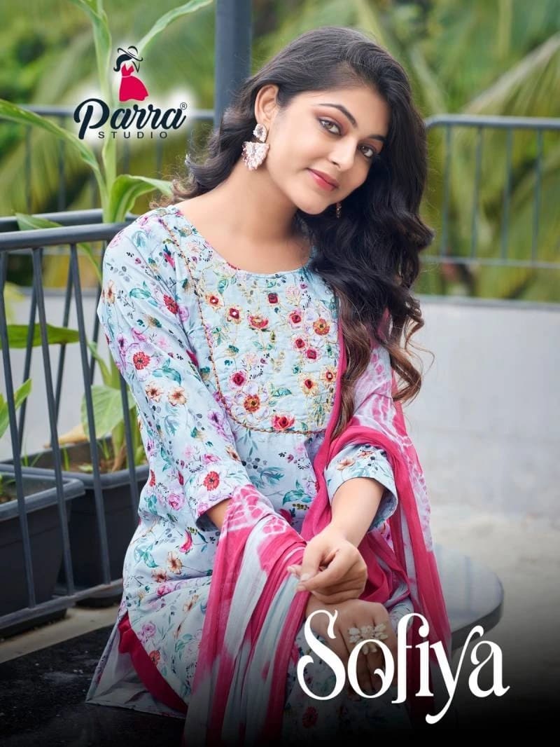 Parra Sofiya Vol 1 Mirror work Designer Kurti Pant With Dupatta