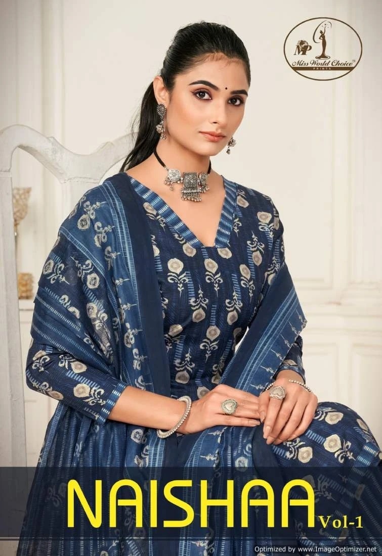 Miss World Naishaa Vol 1 Soft Cotton Printed Dress Material