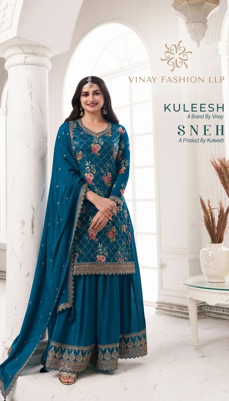 Vinay Kuleesh Sneh Nx Chinon Designer Salwar Suits