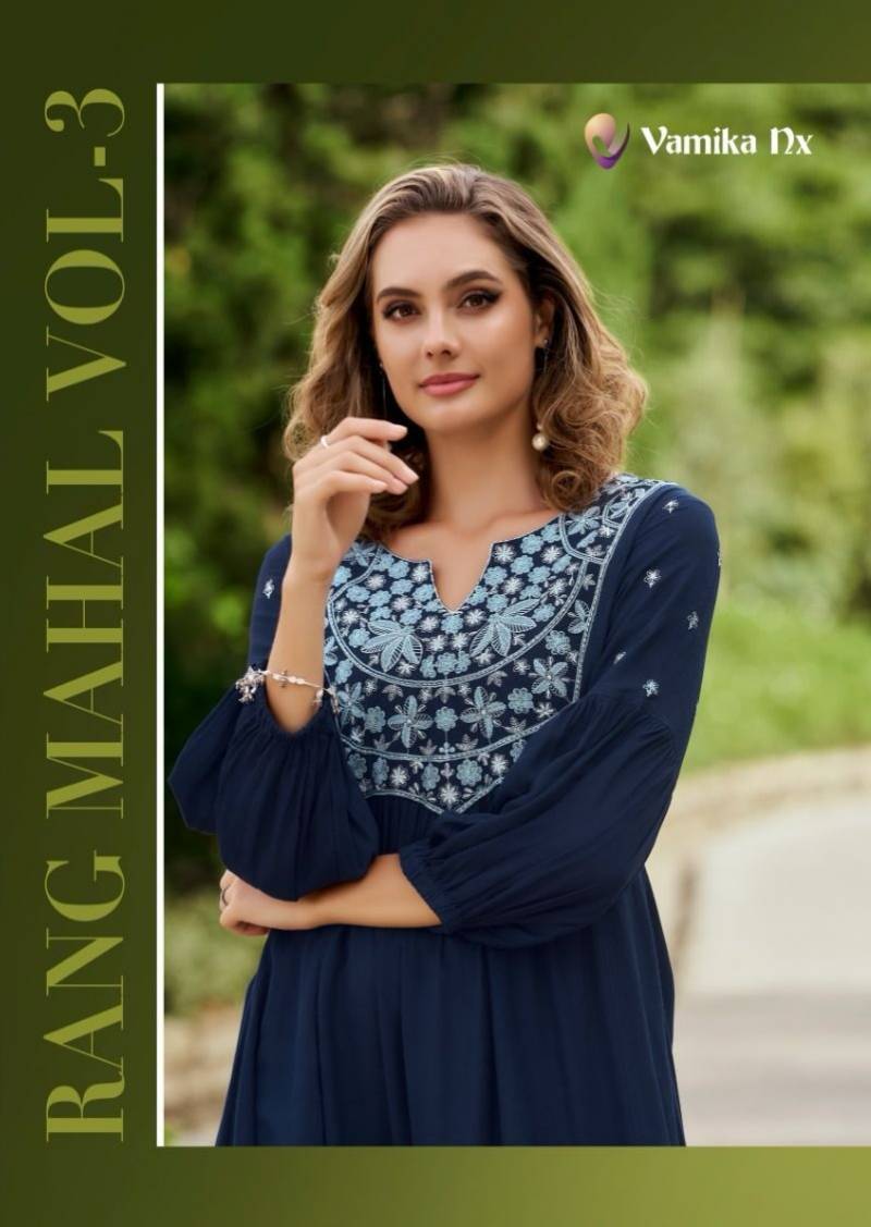 Vamika Nx Rang Mahal Vol 3 Rayon Tunic Top Collection