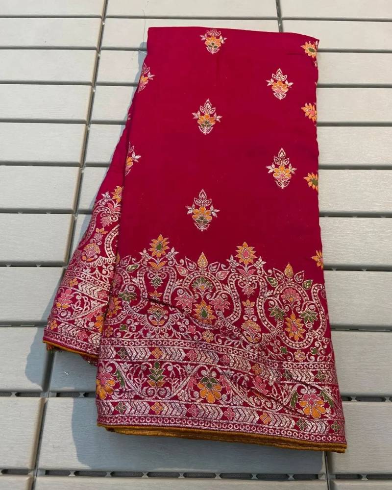 Kc 323 Soft Russian Silk Meenakari Saree Collection