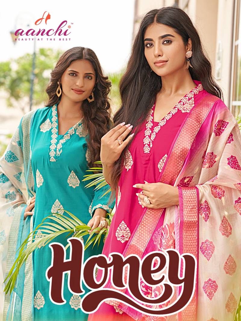 Aanchi Honey Silk Kurti Bottom With Dupatta Collection
