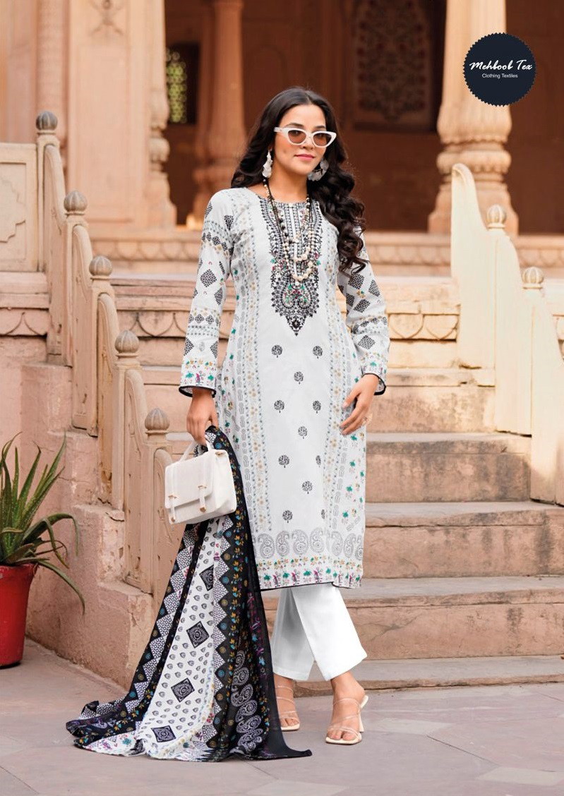 Mehboob Tex Sahnaz Pakistani Salwar Suits Chiffon Dupatta