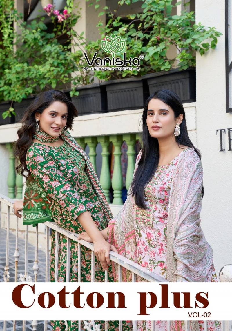 Vaniska Cotton Plus Vol 2 Cotton Anarkali Kurti Bottom With Dupatta