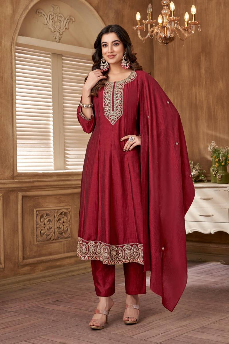 Nityaa F 08 Embroidered Anarkali Kurti Bottom With Dupatta Collection