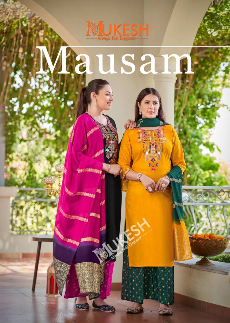 Mukesh Mausam Embroidered Kurti Bottom With Dupatta