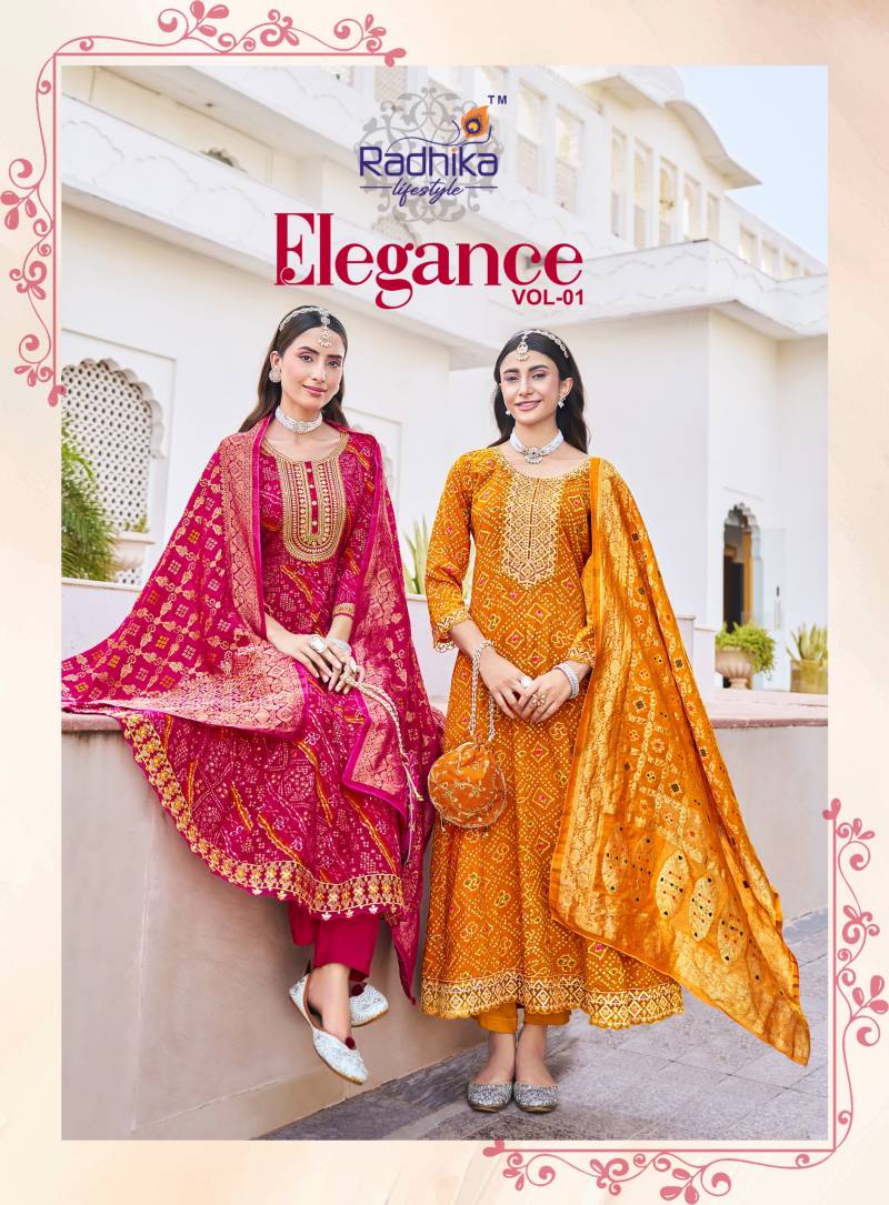 Radhika Elegance Vol 1 Printed Anarkali Kurti Bottom With Dupatta