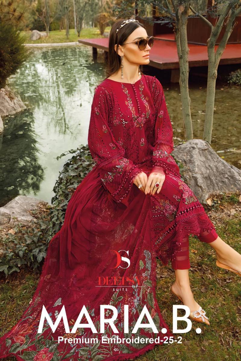 Deepsy Maria B Premium Embroidered 25 Vol 2 Pakistani Suit Cotton Dupatta