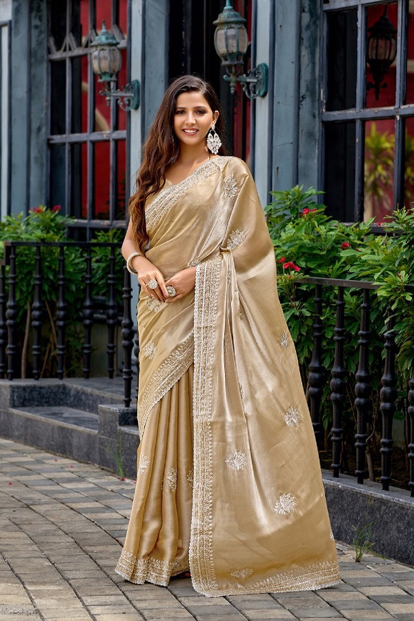 Meera 308 Chiffon Embroidery Work Saree Collection
