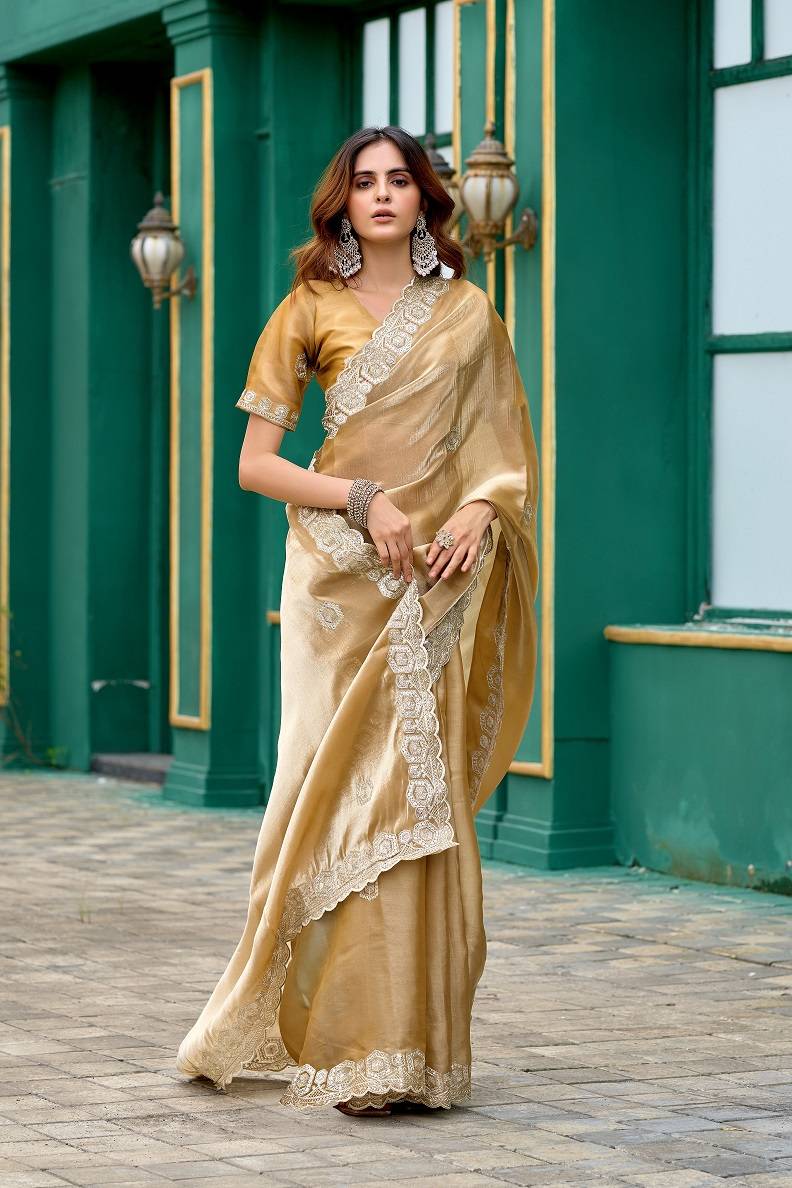 Meera 309 Chiffon Embroidery Designer Saree Collection